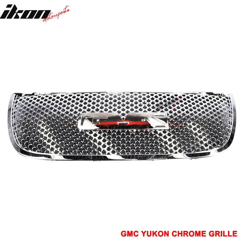 2007-2014 GMC Yukon Chrome Round Hole Mesh Style Upper + Lower Grille