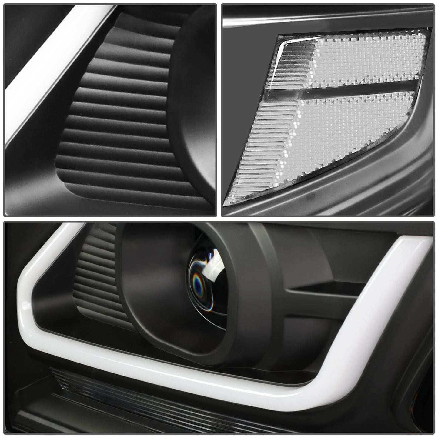 15-18 Chevrolet Suburban/Tahoe 3D LED Projector Headlights Black
