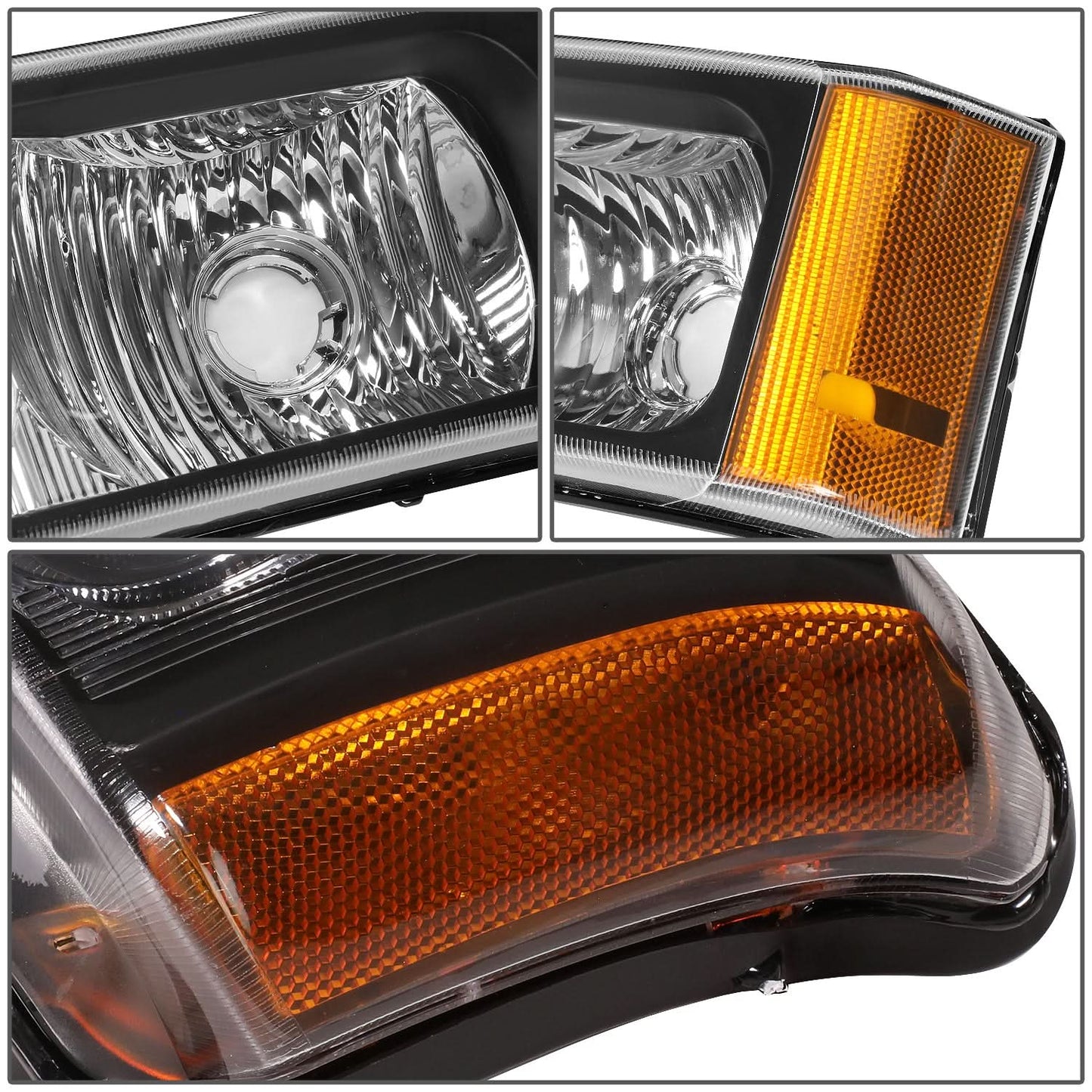 03-07 Chevrolet Silverado J-Halo LED DRL Headlights 4PC Black