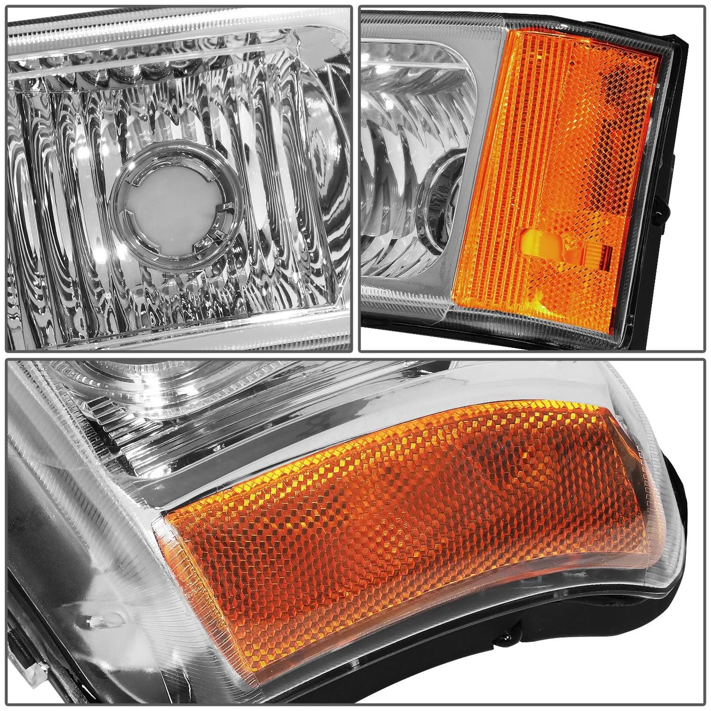 03-07 Chevrolet Silverado / Avalanche J-Halo LED DRL Headlights Chrome