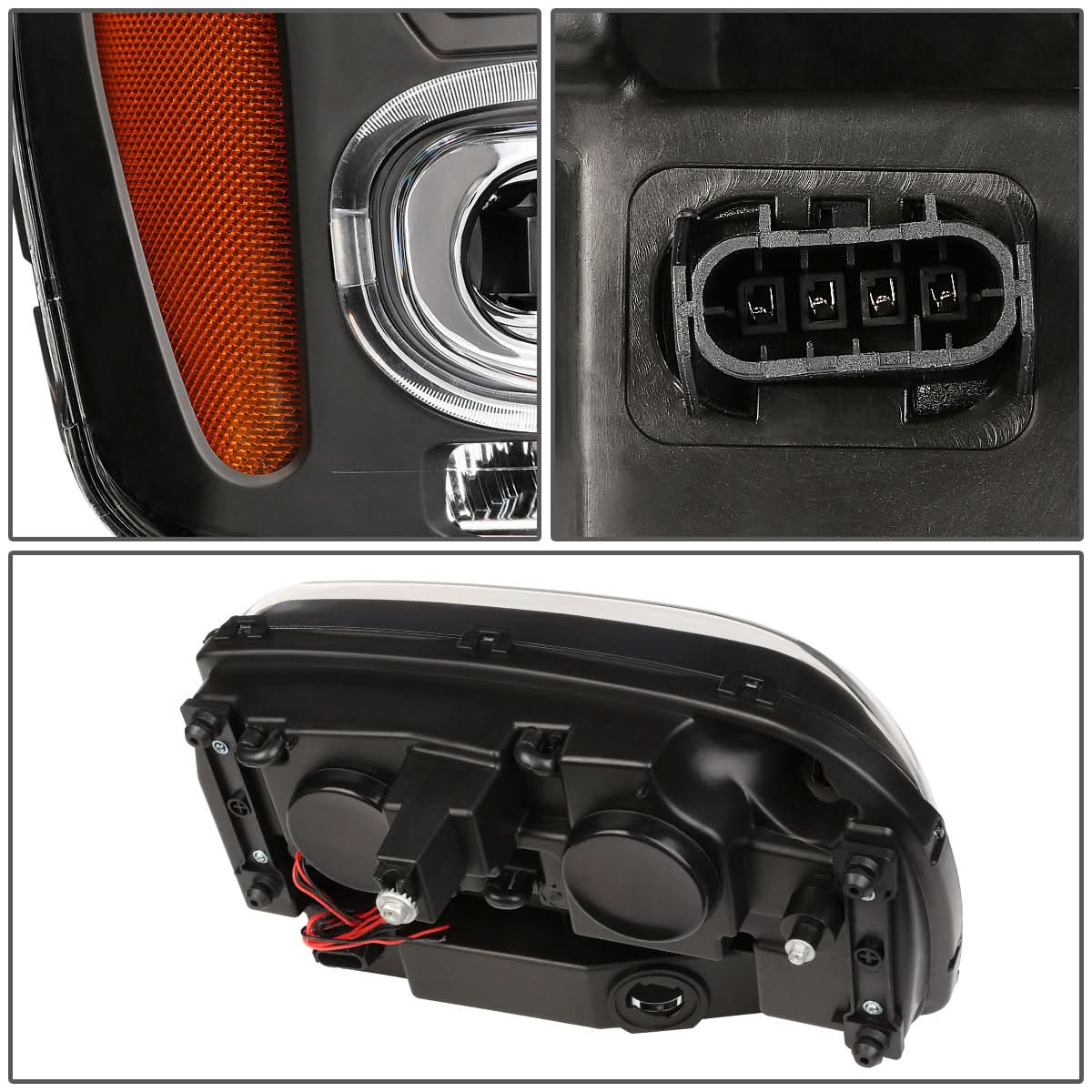 02-09 Chevrolet Trailblazer LED DRL OE Style Headlights - Black