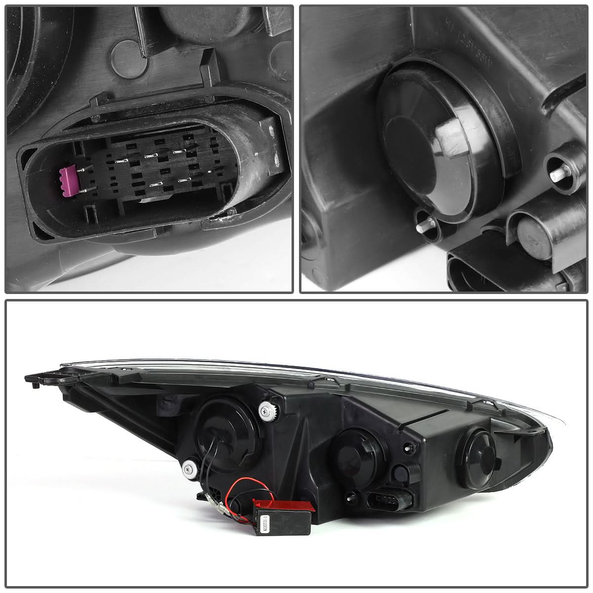 2015-2017 Ford Focus LED Dual Halo Projector Headlights Black