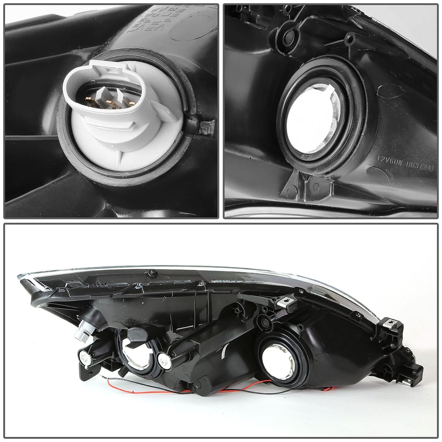 2003-2007 Honda Accord LED DRL Headlights - Black Housing