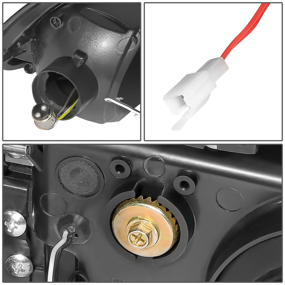 92-95 Honda Civic LED DRL Headlights Black Housing Clear Corner