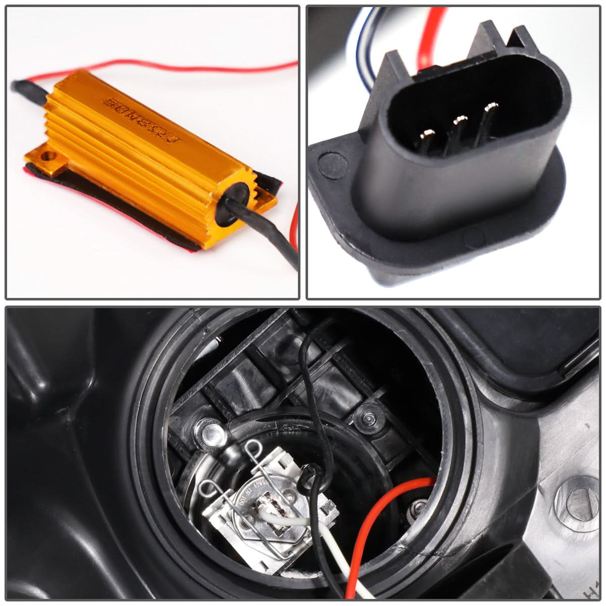 2009-2014 Ford F-150 LED DRL Projector Headlights Black Housing