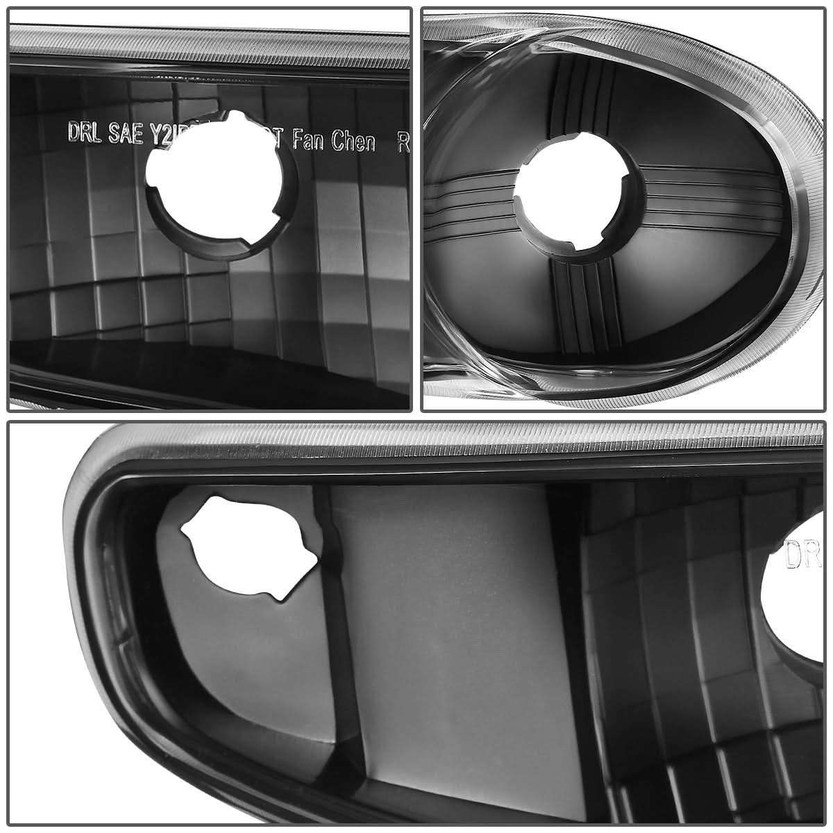 00-07 GMC Yukon Sierra LED DRL Headlights - Black Housing Amber Corner