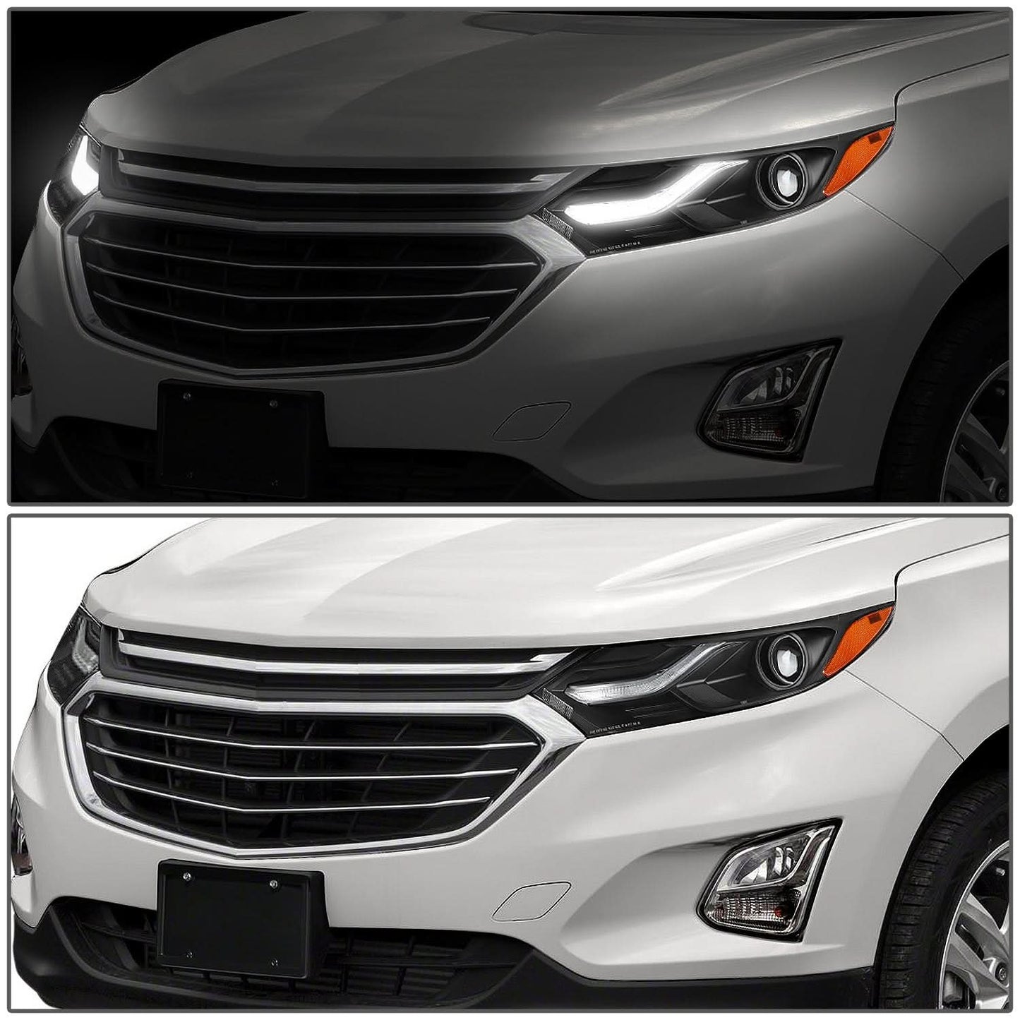 2018-2021 Chevrolet Equinox Projector LED DRL Headlights Black Housing