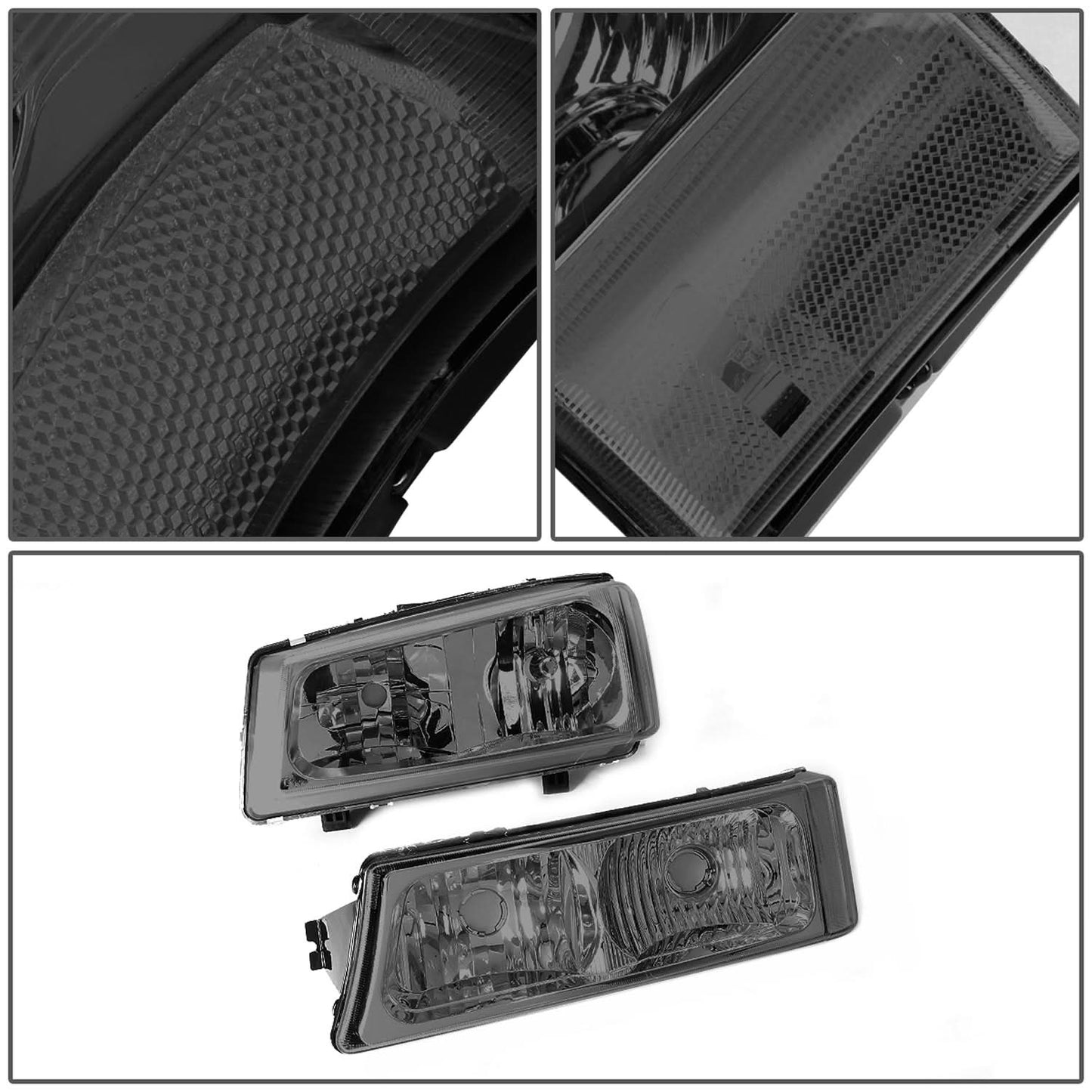 03-06 Chevrolet Silverado / Avalanche Smoke Headlights - Clear Corner