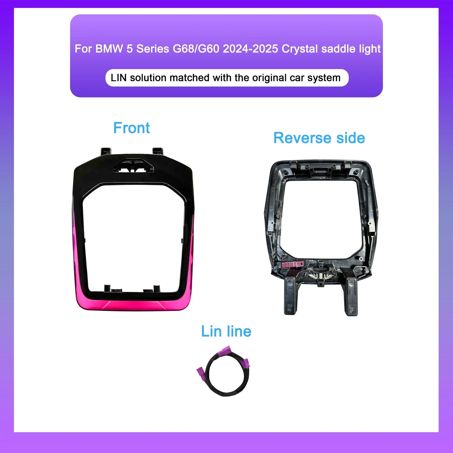 BMW 5 Series G60 / G68 Interior RGBW LED Saddle Ambient Light Kit 2023 - 2025 (LIN Solution / Replaces 63315A7B124)