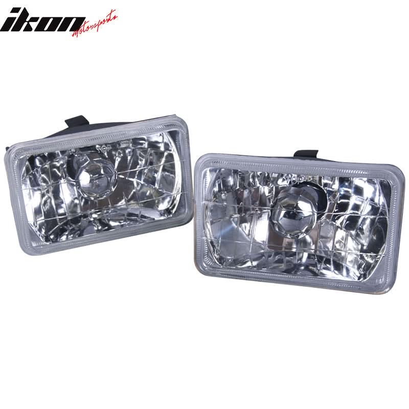 Fits Square Clear Headlights 6X4in H4 Conversion Lamps