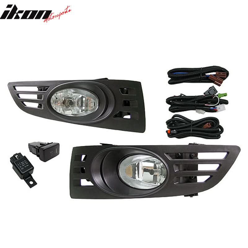 2003-2005 Honda Accord 2Door JDM Clear Lens Fog Lights w/ Switch