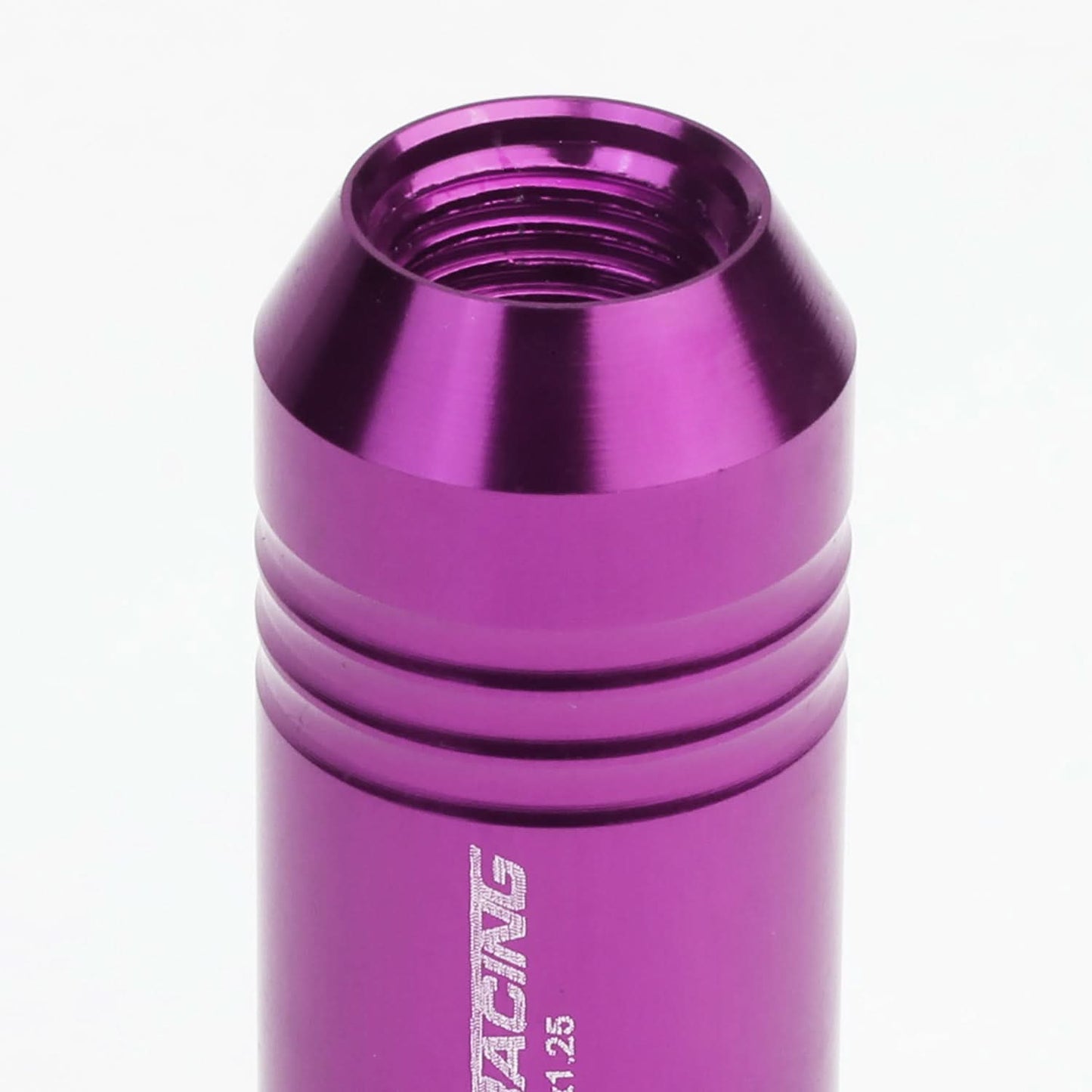 M12 x 1.25 Extended Purple Aluminum Lug Nuts - 20 Pack with Adapter