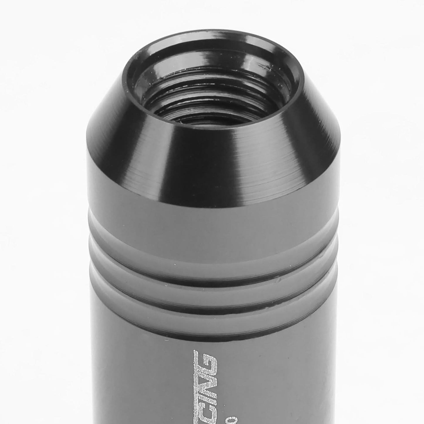M12 x 1.5 Extended Aluminum Lug Nuts 60mm Rib Shank 20pc Gun Metal