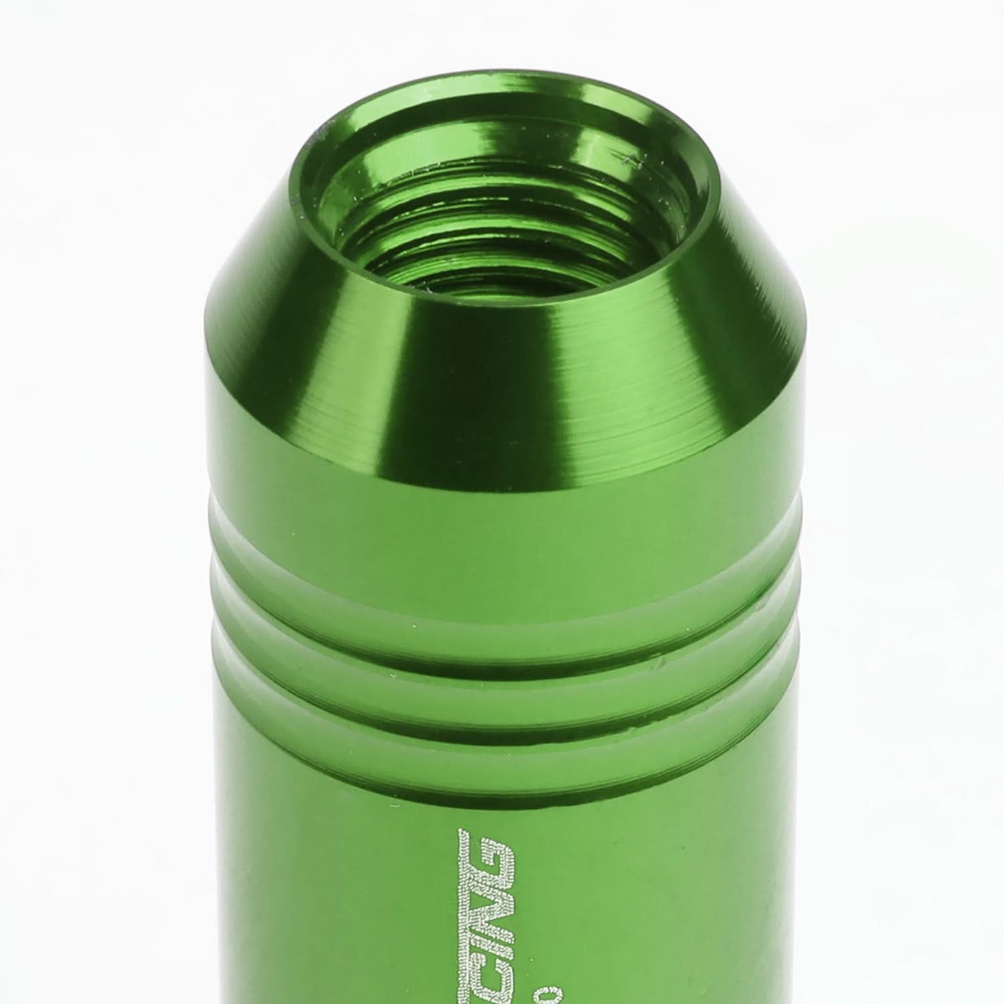 M12 x 1.5 Extended Aluminum Lug Nuts 60mm Tall Open End 20pc Green