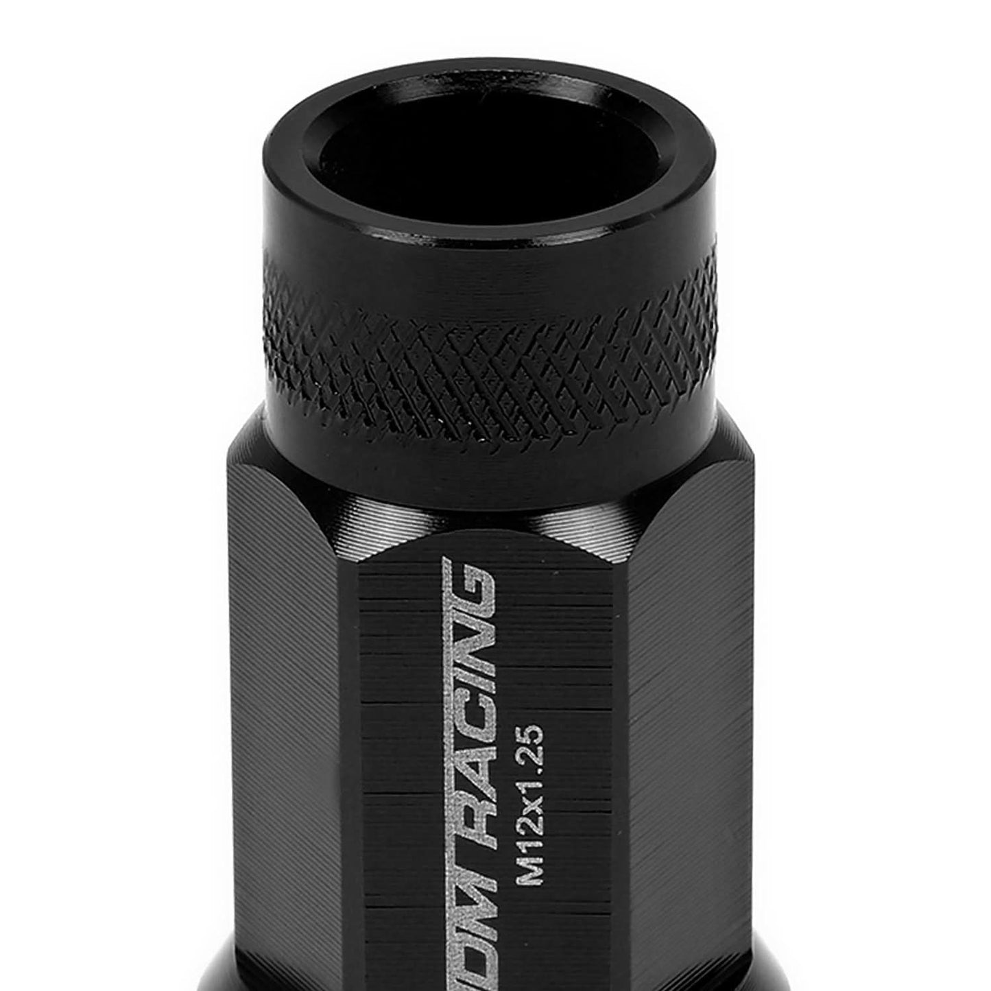 M12x1.25 Aluminum Lug Nuts - 50mm Extended Acorn Knurled Style - 20pc