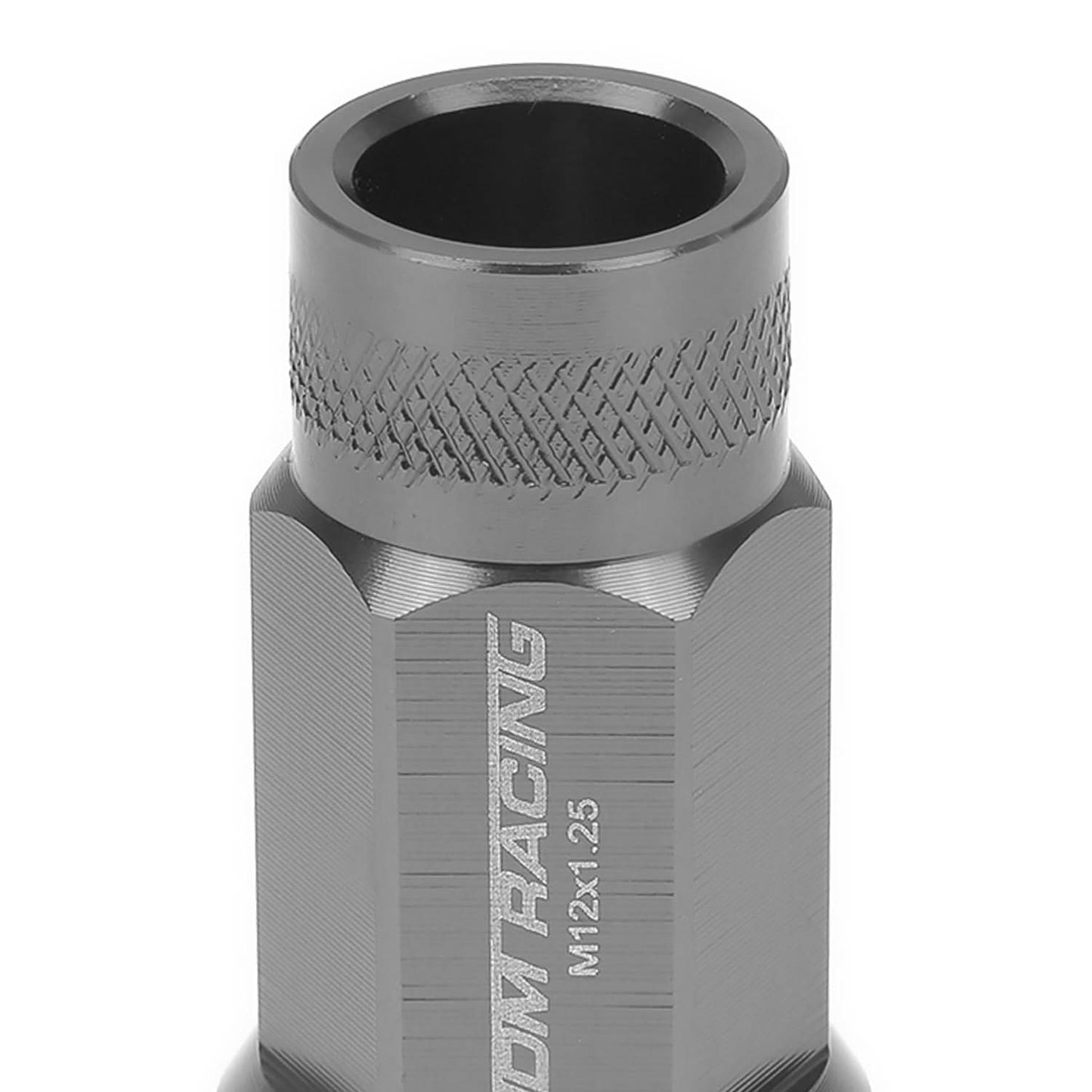 M12x1.25 Aluminum Lug Nuts 50mm Acorn Knurled Extended Open End 20pc