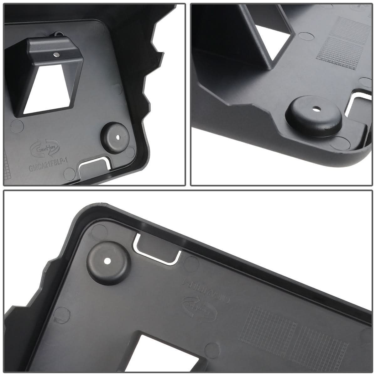 License Plate Mounting Bracket - Front - Black