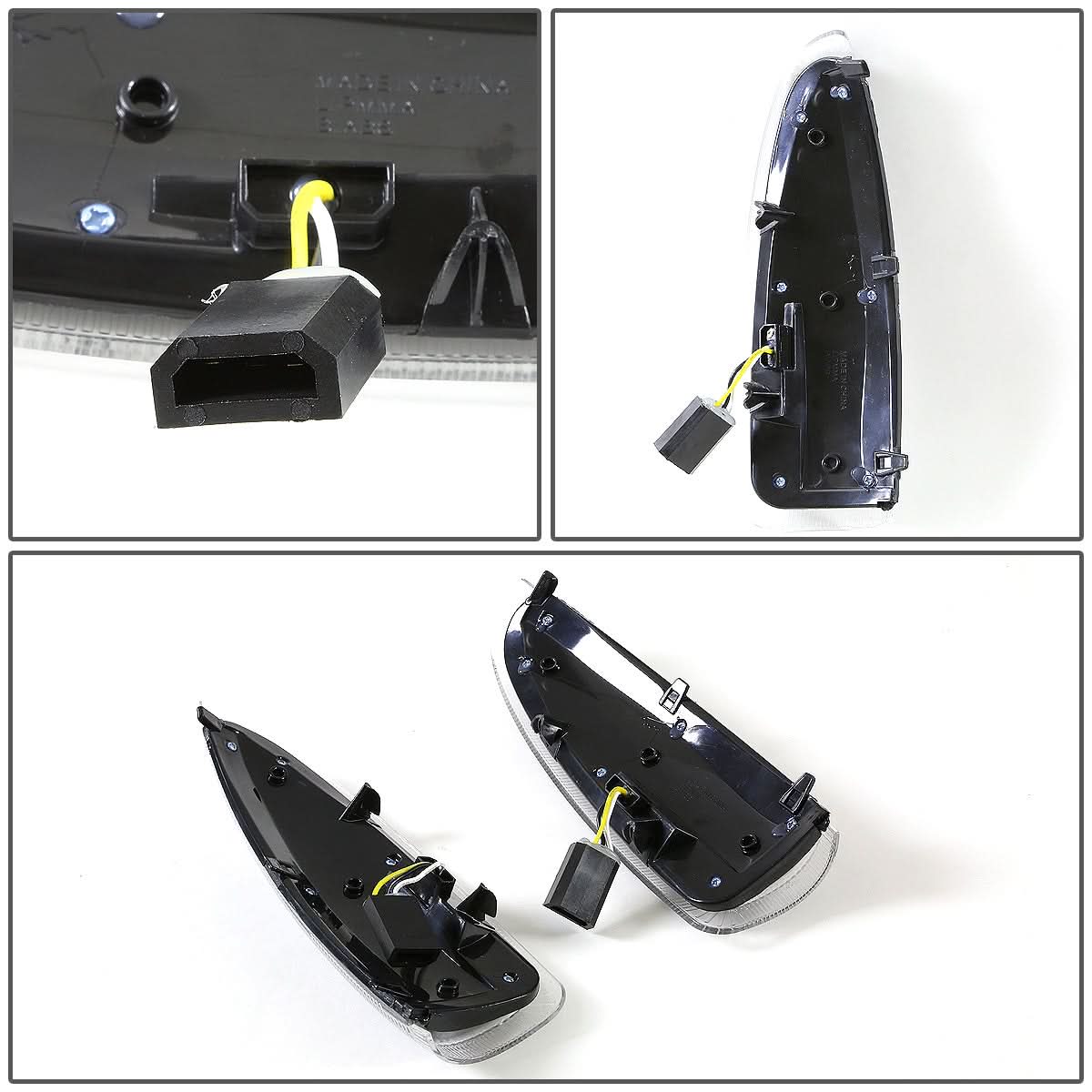 00-07 Ford F-250 F-350 Towing Mirror Side Light Pair Black/White LED