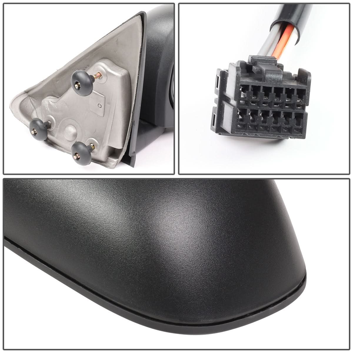 05-11 Dodge Dakota Powered Heated Side Mirror Right Black