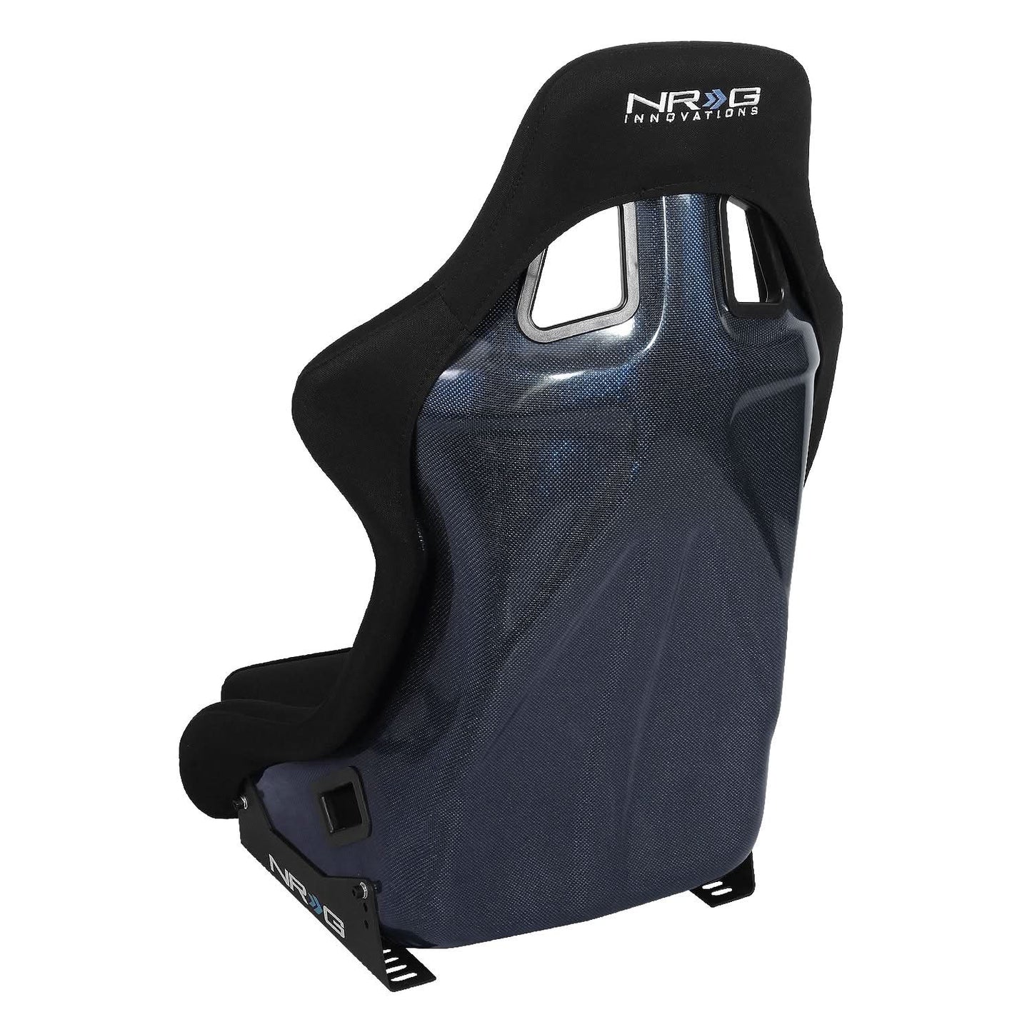 Universal NRG Black Fabric Blue Carbon Bucket Racing Seat Large