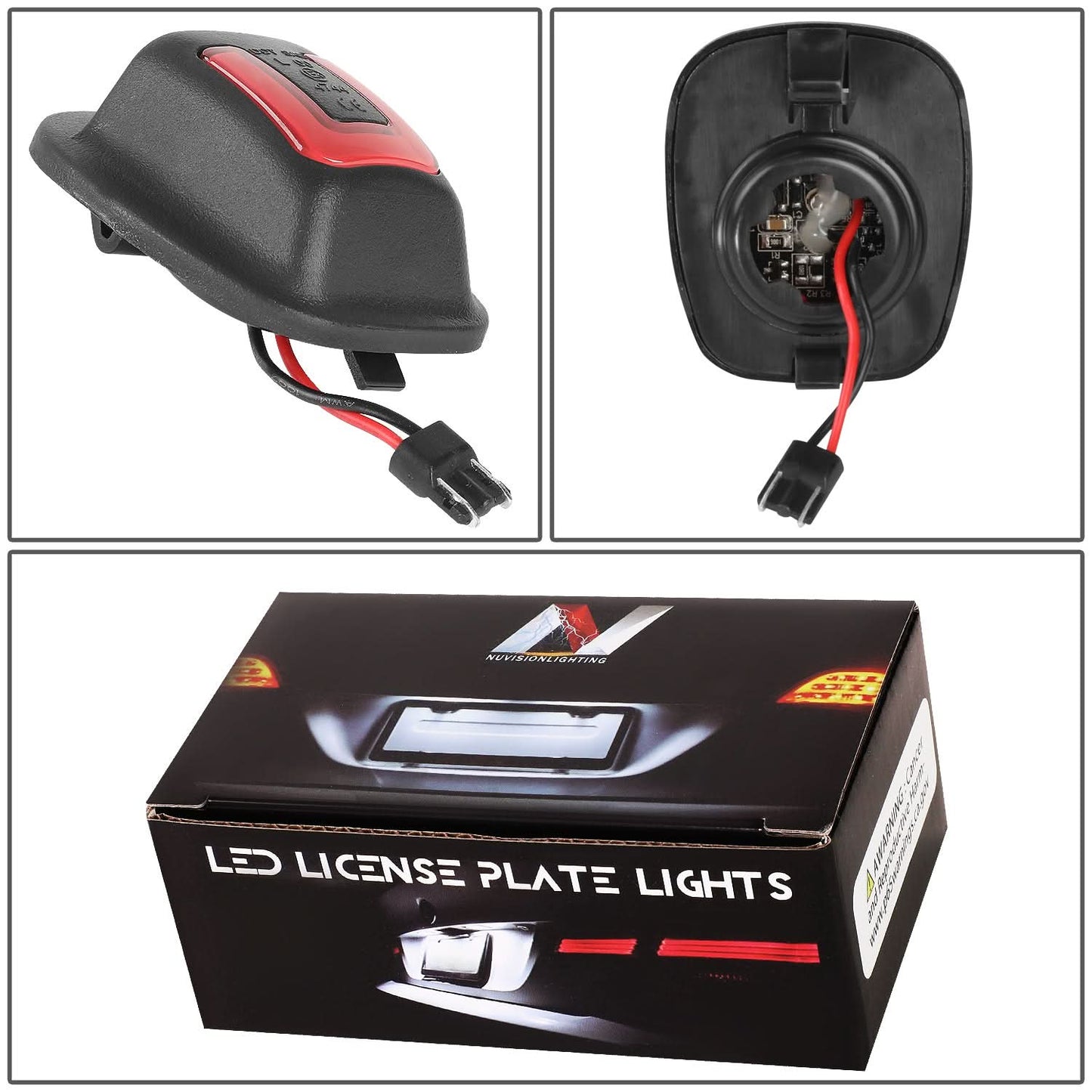 1994-2004 Nissan Xterra / Frontier LED License Plate Lamp White Red