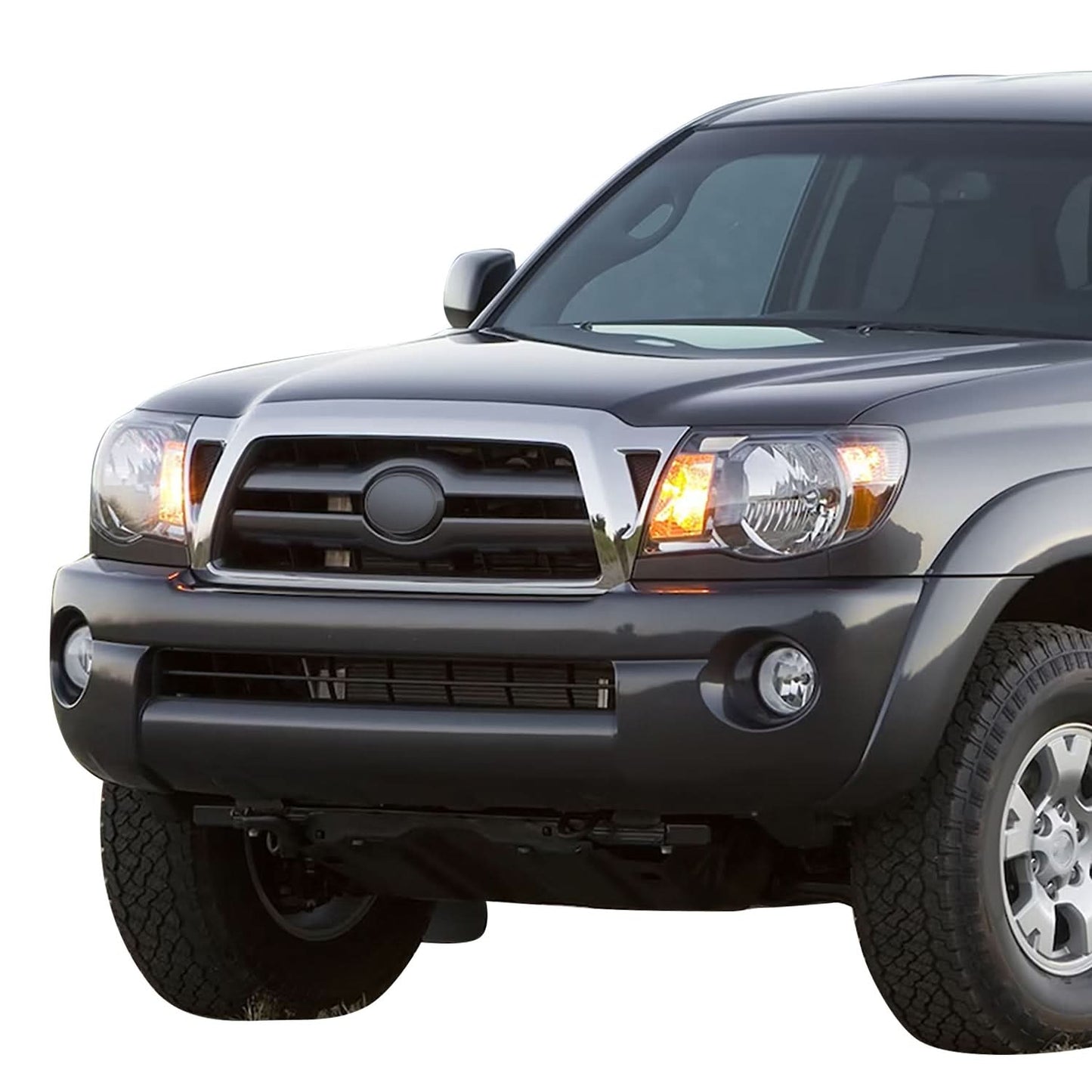 2005-2011 Toyota Tacoma Front Grille Matte Black Chrome Frame