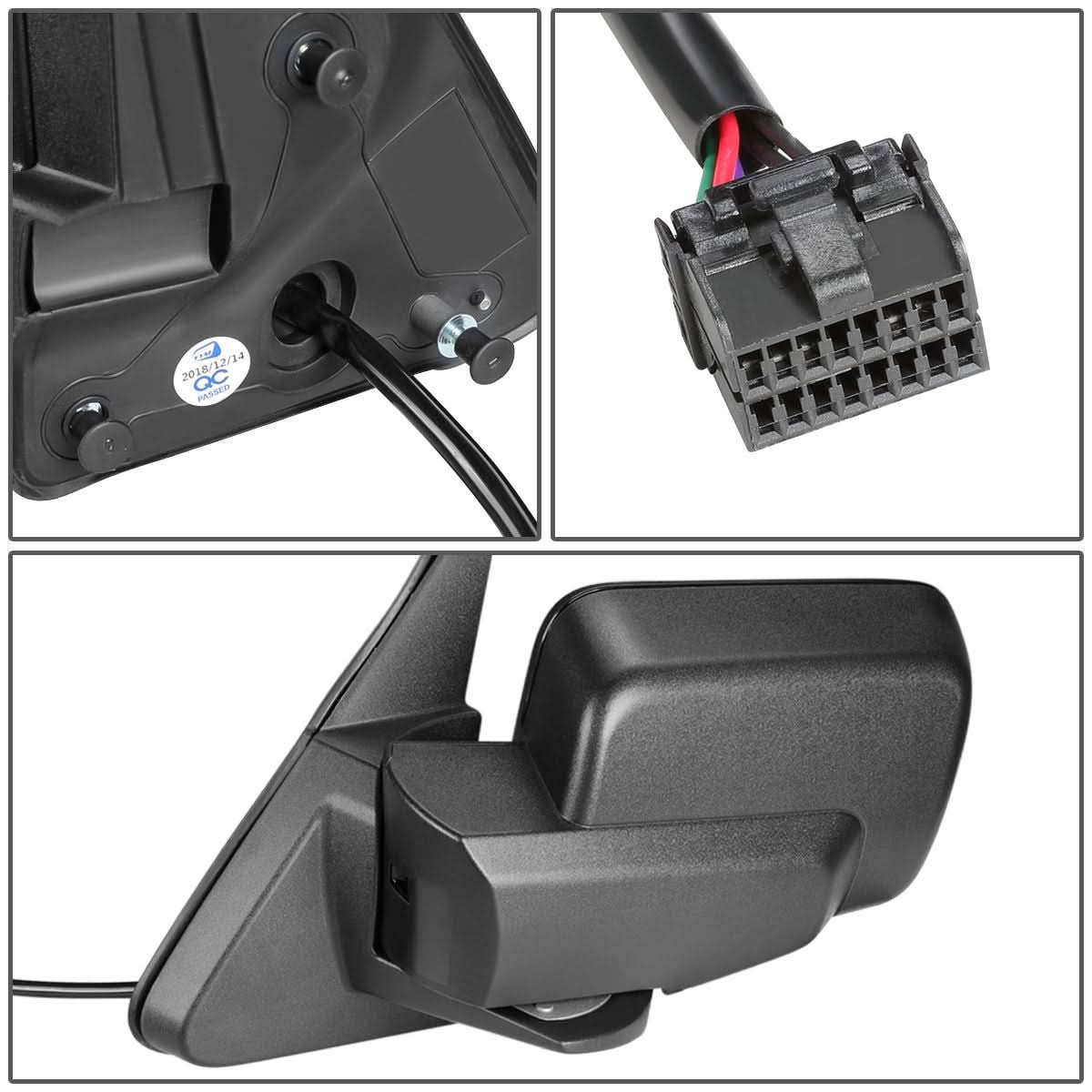 06-10 Jeep Commander Powered Heated Mirror - Left - Textured Black
