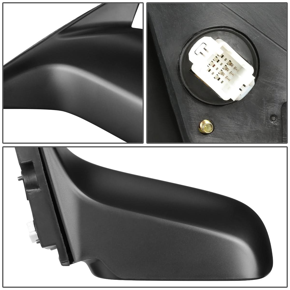 01-05 Honda Civic OEM Powered Side Mirror - Paintable Black Left