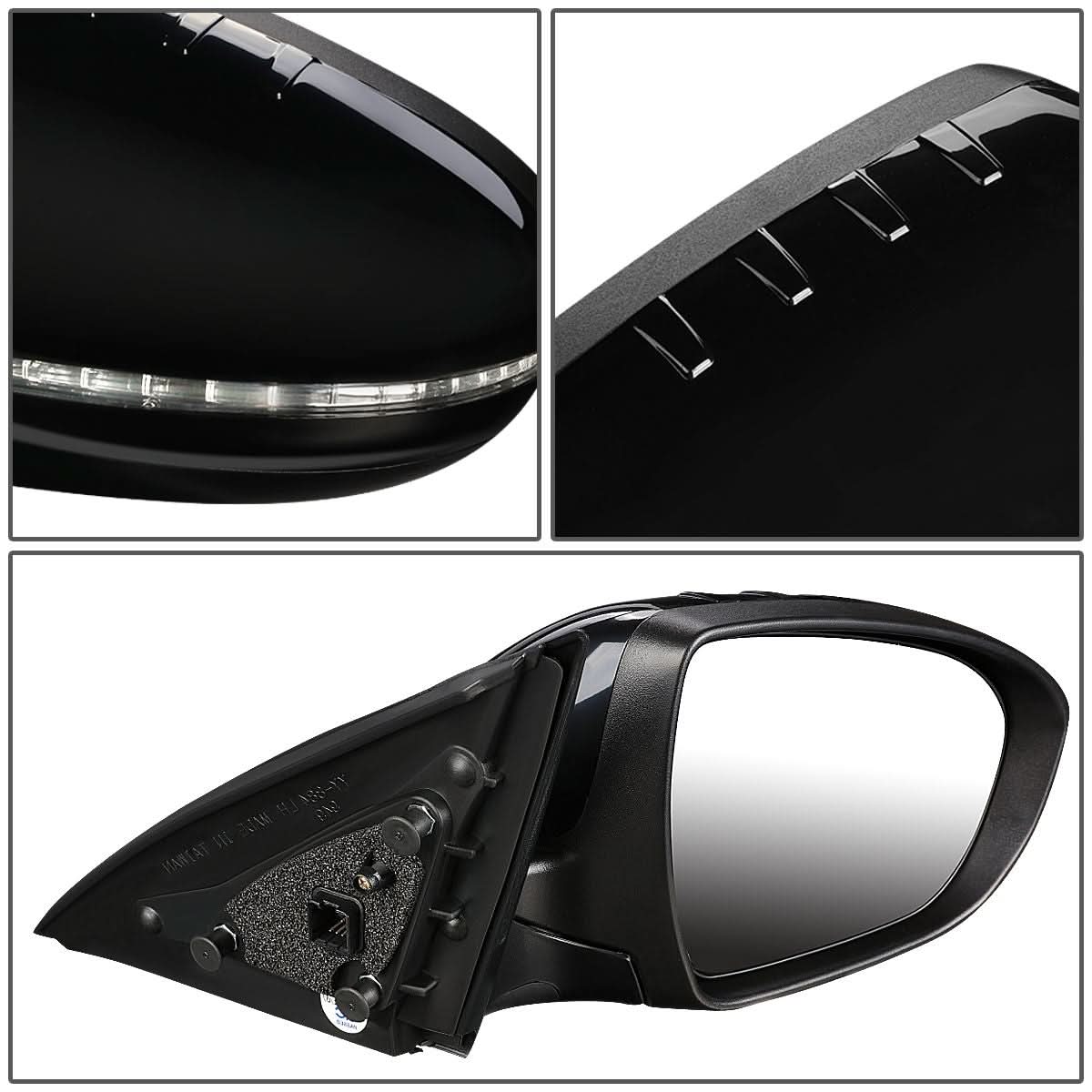 2011-2013 Kia Optima OEM Style Powered Side Mirror - Textured Black