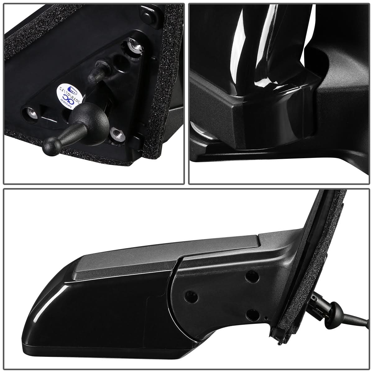 2012-2013 Kia Soul OEM Manual Side Mirror - Textured Black Right