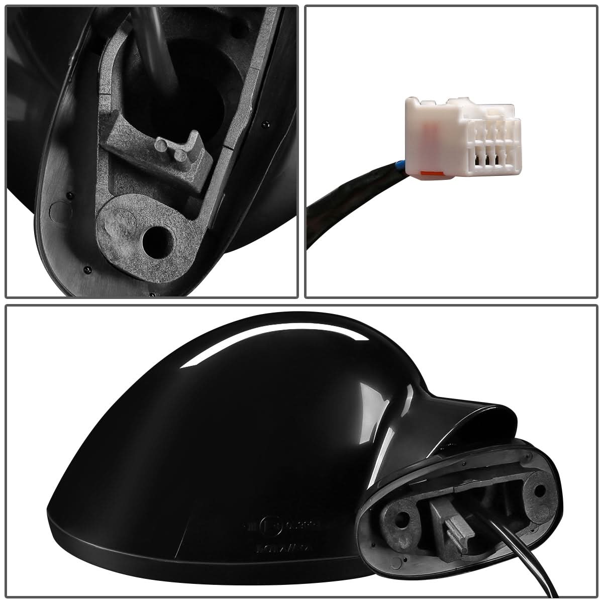 06-15 Mazda Miata OEM Powered Side Mirror - Paintable Black Right