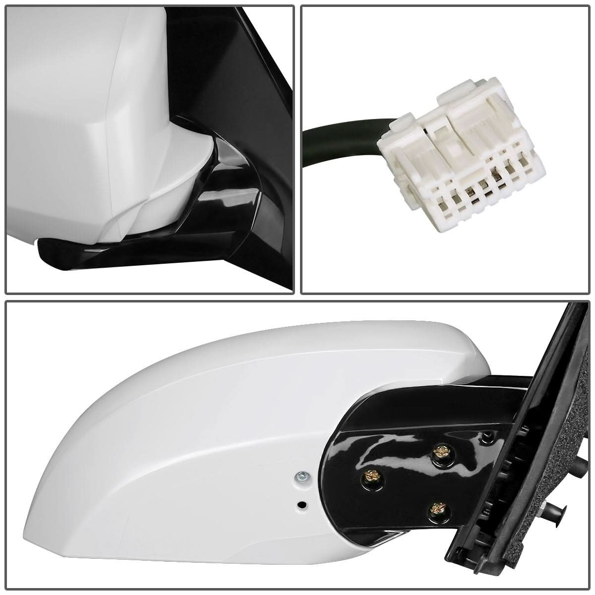 04-08 Nissan Maxima OEM Powered Paintable Right Side Mirror - White