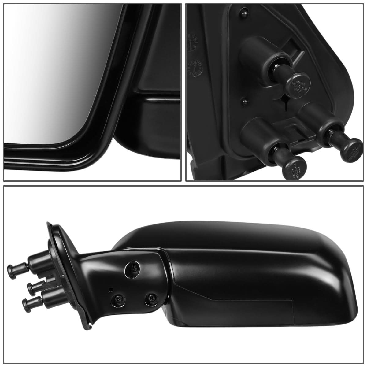 2000 Toyota Tacoma OEM Style Manual Side Mirror - Paintable Black Left