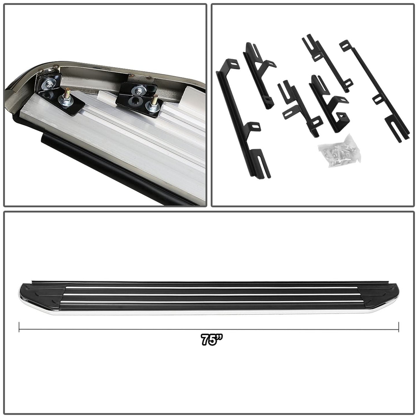 18-19 Volkswagen Atlas 5.5" Aluminum Running Boards - Black