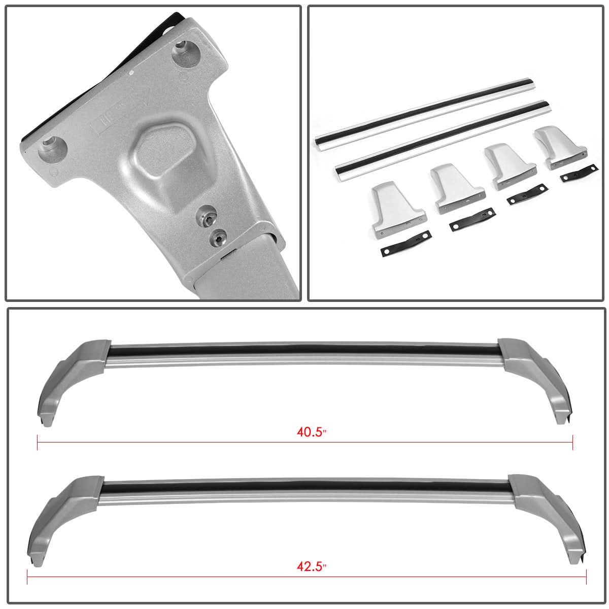 2017-2019 Cadillac XT5 Roof Rack Cross Bars - Silver