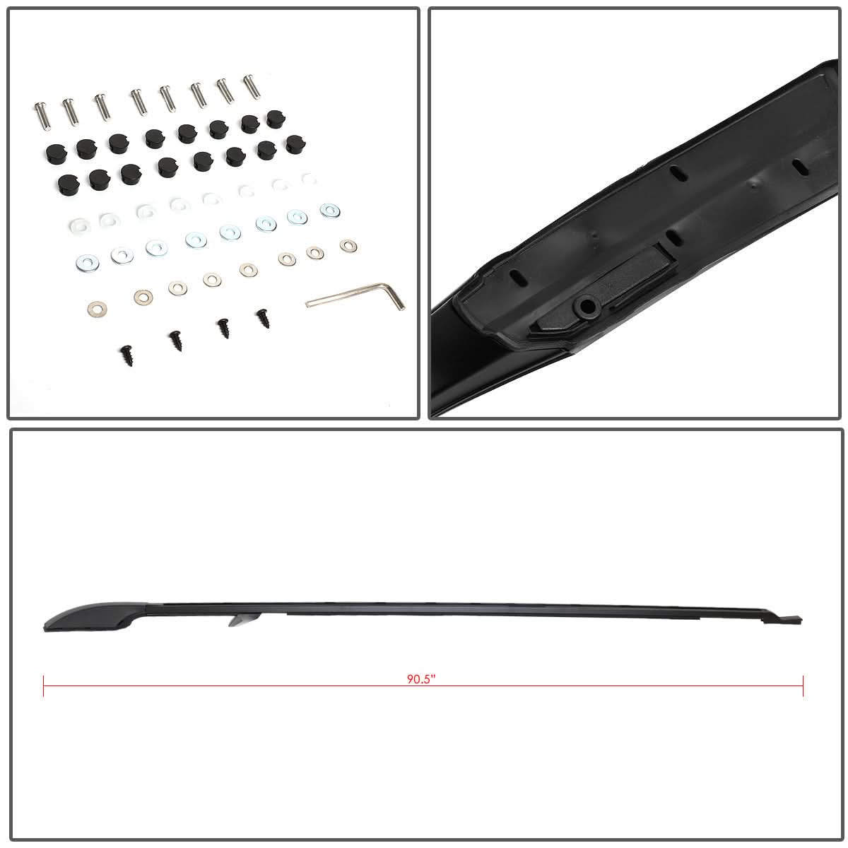 10-16 Land Rover LR4 / 05-09 LR3 Roof Rack Side Rail Bars - Black
