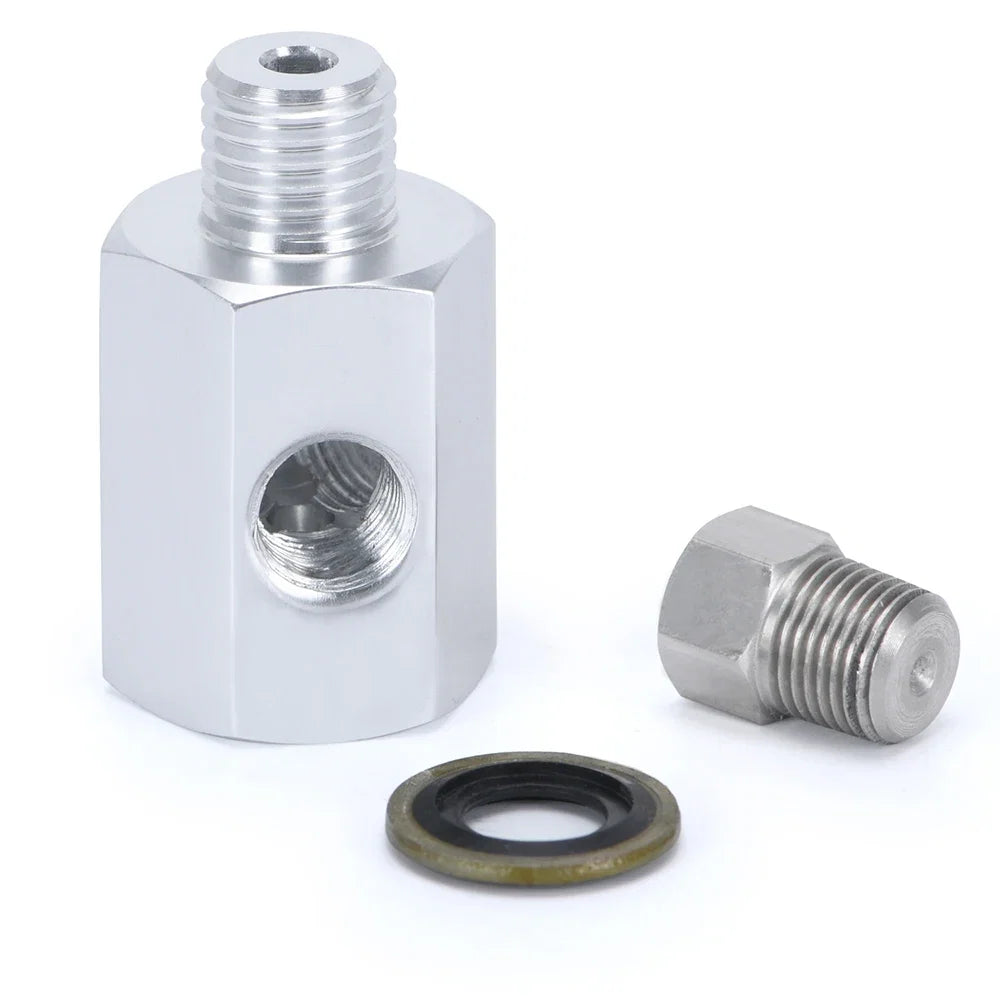 BMW 3 Series E30 / E36 3-Port Oil Pressure & Temperature Gauge Adapter T-Piece (M12 x 1.5 to 1/8" NPT)