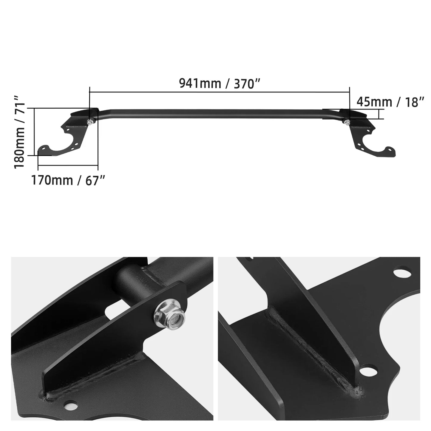 BMW E90 / E91 / E92 / E93 3 Series Front Upper Suspension Strut Tower Bar Brace 2005 - 2013 (323i / 325i / 328i / 330i / Excludes M / Diesel / 335 Models)