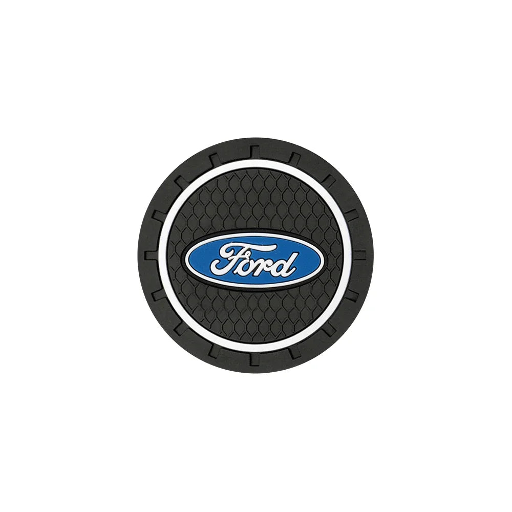 Ford Silicone Anti-Slip Car Coaster / Cup Mat for Focus MK2 / MK3 / MK4 / MK5, Fiesta MK7, Mondeo MK4 & Fusion (1-2 Piece Set)