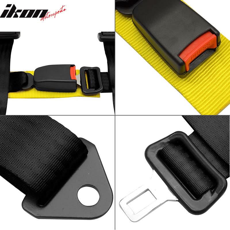 Universal 2PC Black 4 Point Racing Seat Belts Harnes