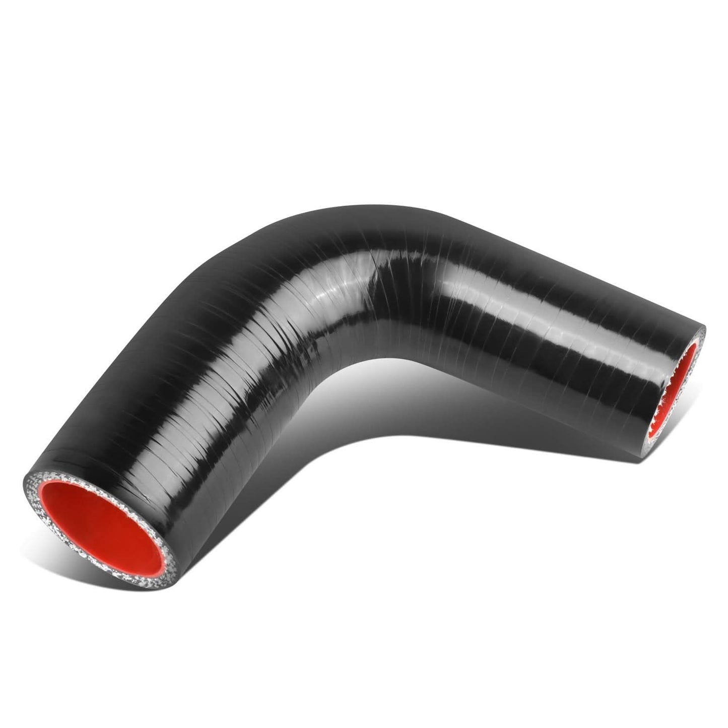 Silicone Hose 3-Ply 1.00" to 1.25" Reducer 90 Degree Black/Red