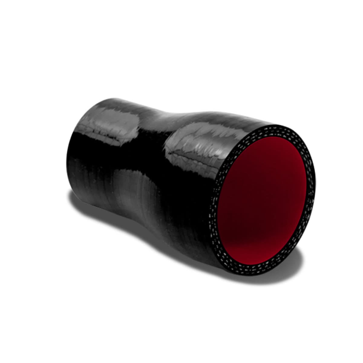 Silicone 3-Ply Reducer Hose 1.50" to 1.75" Black/Red