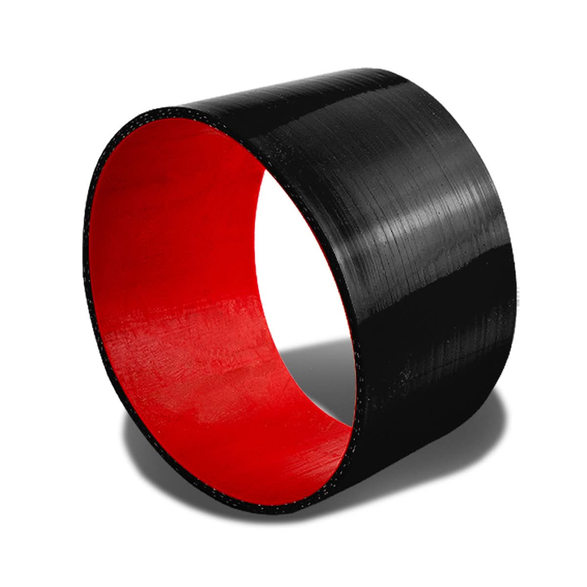 4.00" Straight Silicone Hose - 3-Ply Black/Red
