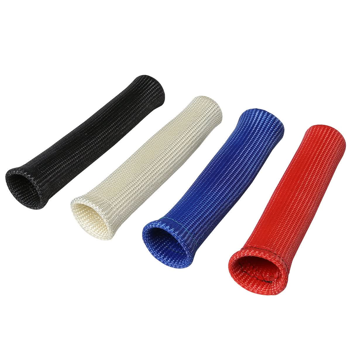 6" Spark Plug Heat Wrap Blanket - Titanium/Silicone/Lava Rock - Red