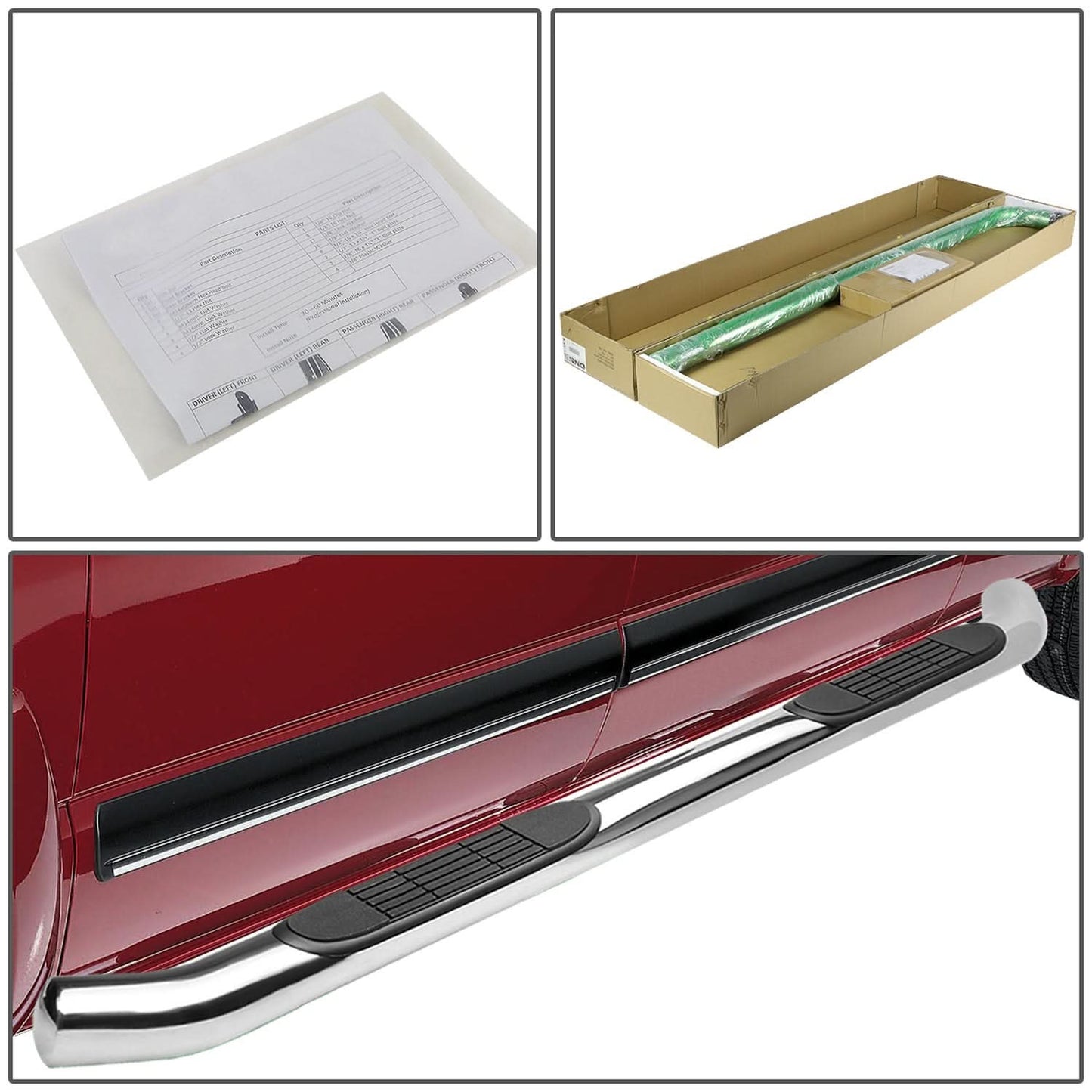 2015-2024 Chevrolet Colorado GMC Canyon 3" Round Nerf Bars - Silver