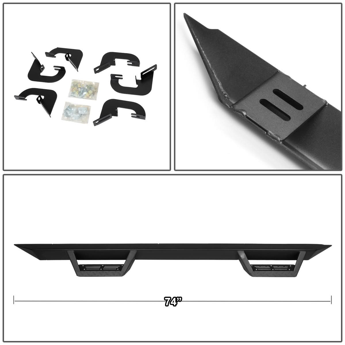 07-17 Chevrolet Silverado Extended Cab Step Down Nerf Bars - Black