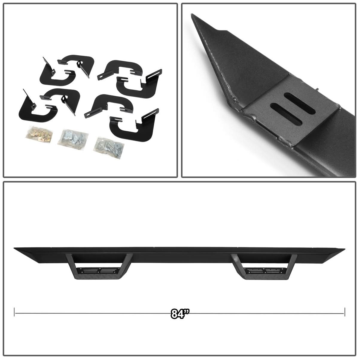 07-17 Chevrolet Silverado Crew Cab Step Down Nerf Bars - Black