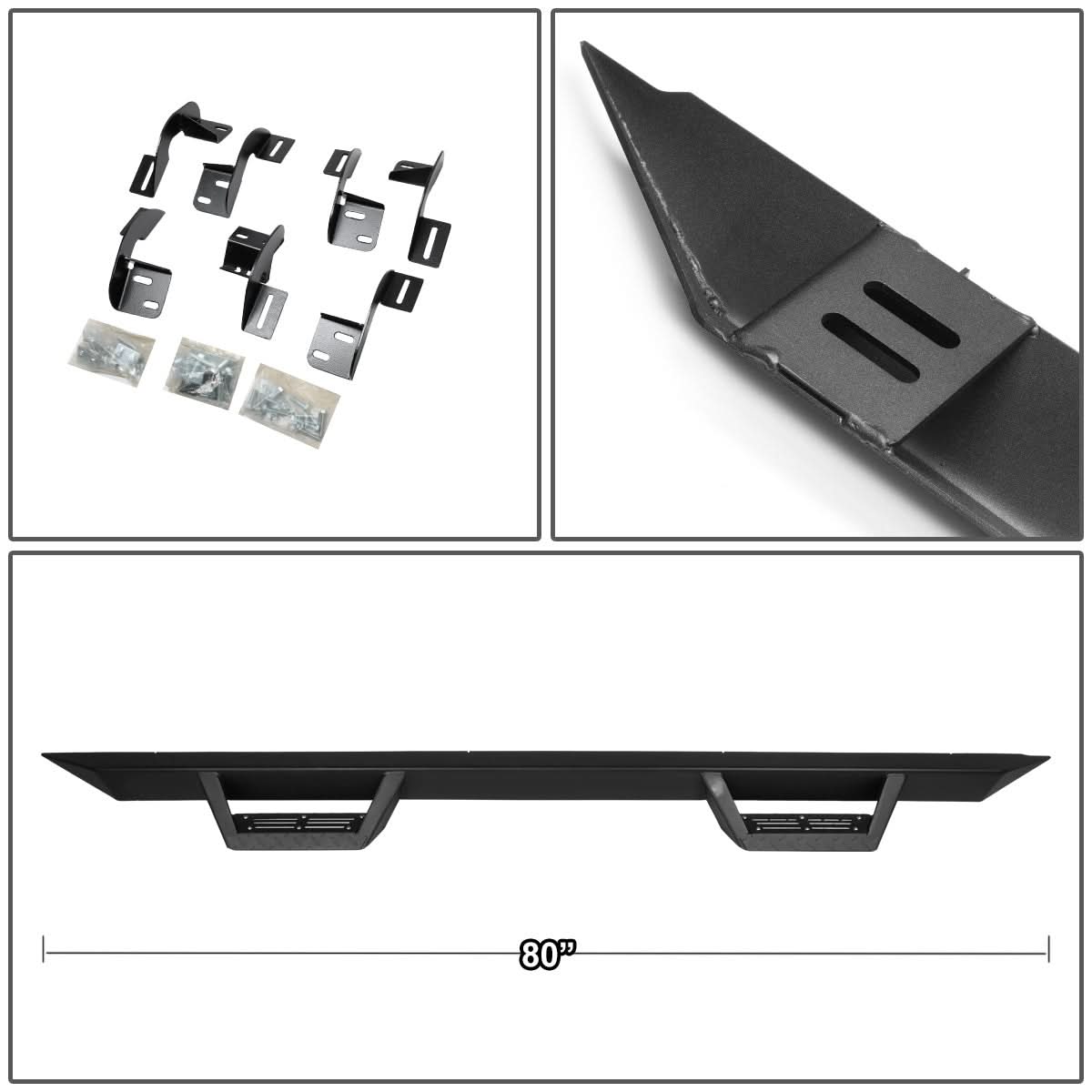 09-17 Dodge Ram 1500 Quad Cab Step Down Nerf Bars - Black