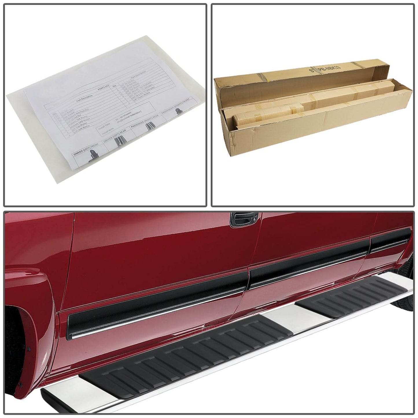 07-19 Chevrolet Silverado GMC Sierra 6" Straight Nerf Bars Extended Cab