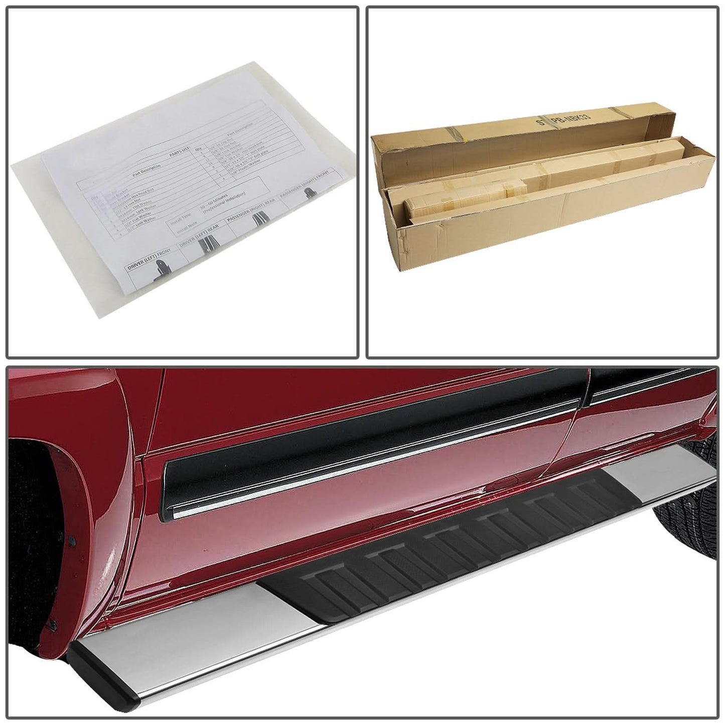 07-18 Silverado 1500 / 07-19 Sierra HD 6" Straight Nerf Step Bars
